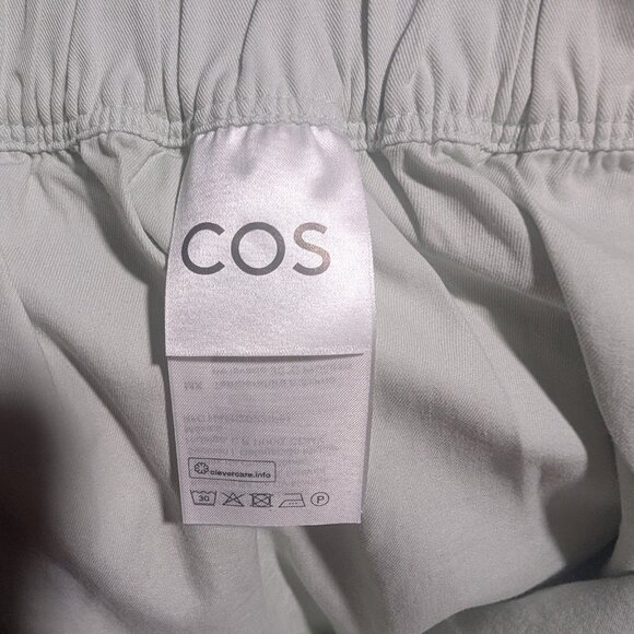 New! COS | Men's Wide-Leg Elasticated Trousers In Light Green - Picture 10 of 12